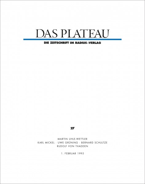 DAS PLATEAU No 27