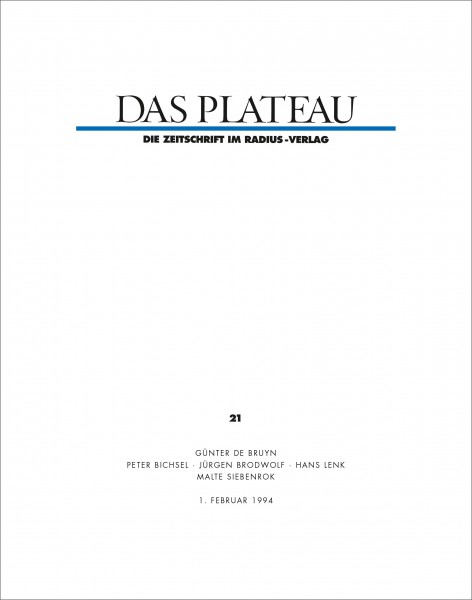 DAS PLATEAU No 21
