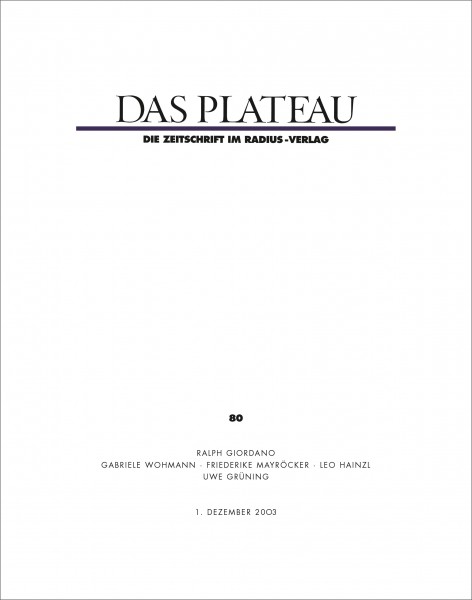 DAS PLATEAU No 80
