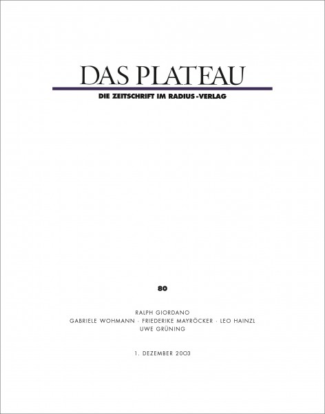 DAS PLATEAU No 80