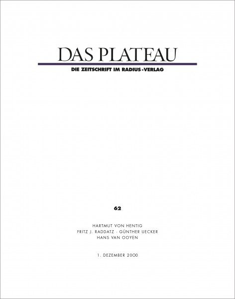 DAS PLATEAU No 62