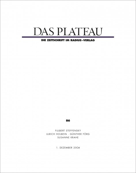 DAS PLATEAU No 86