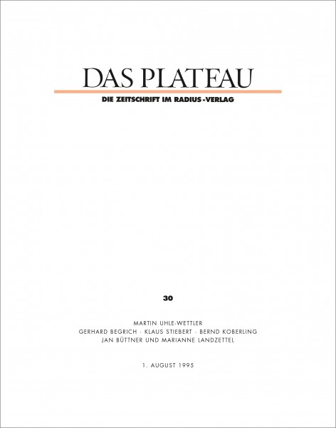 DAS PLATEAU No 30