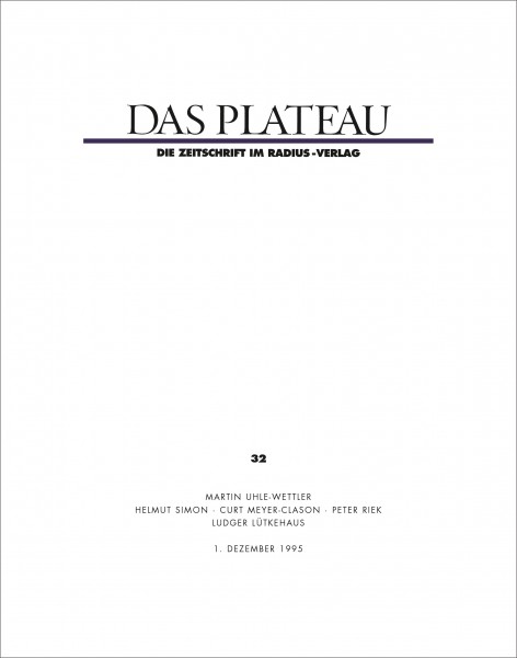 DAS PLATEAU No 32